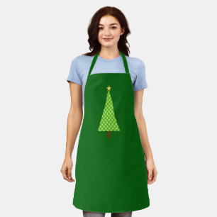 Tablier Lime Green Polka Point Arbre de Noël moderne
