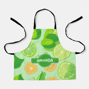 Tablier Lime Motif personnalisé couleur géométrique