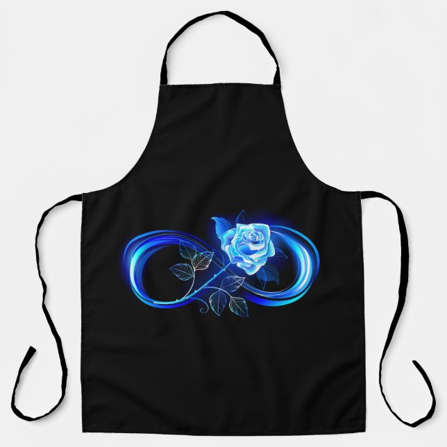 Tablier L'infini lumineux avec une rose bleue (Recto)