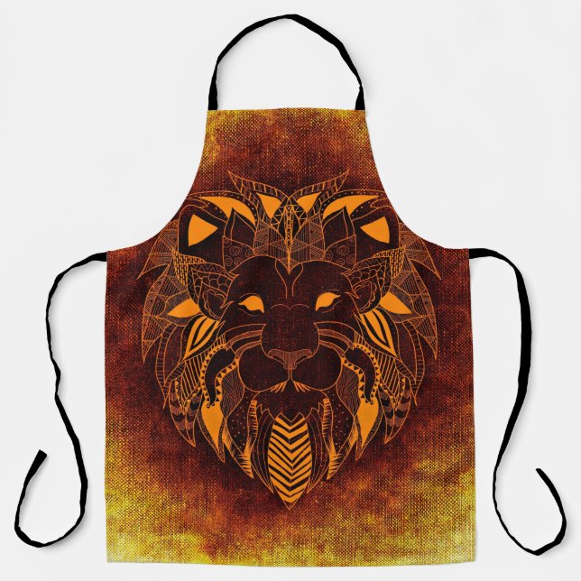 Tablier Lion animal sauvage abstrait (Recto)