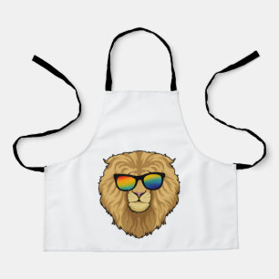 Tablier Lion avec lunettes de soleil