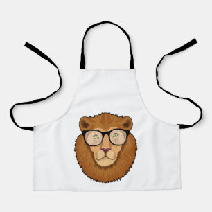 Tablier Lion Nerd avec lunettes