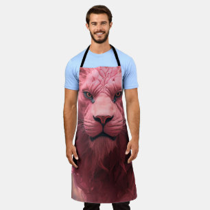 Tablier Lion rose
