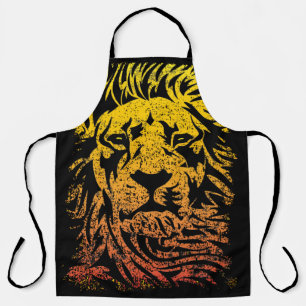 Tablier Lion Safari Dessin Lion coloré Art Abstrait