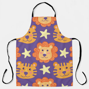 Tablier Lions et tigres de dessin : Vintage