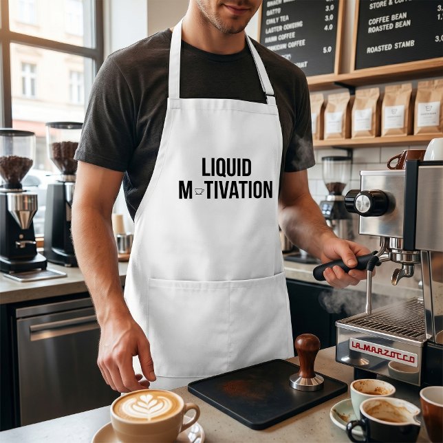 Tablier Liquid Motivation Accro au Café Moderne  (Créateur téléchargé)