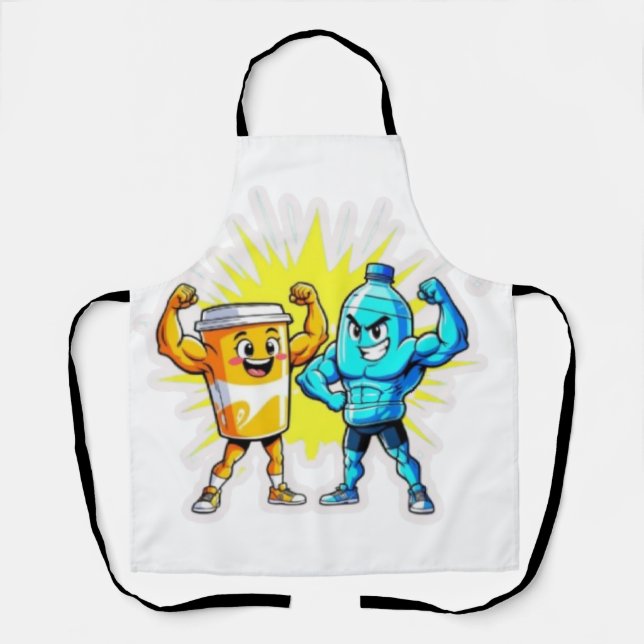 Tablier Liquid Strength – Funny Juice & Water Muscle Desig (Recto)