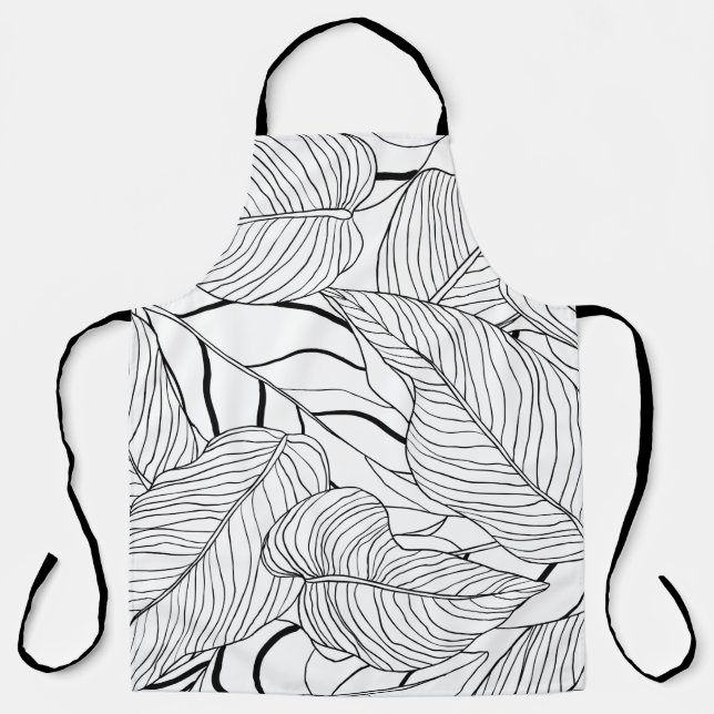 Tablier Liquide motif, longue encre d'art feuille (Recto)