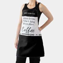 Tablier Liste de choses à faire pour les amateurs de café 