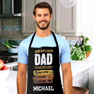Tablier Liste de contrôle pour papa génial Nom personnalis