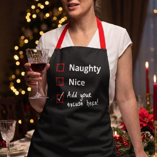 Tablier Liste de Naughty personnalisée - Noël drôle
