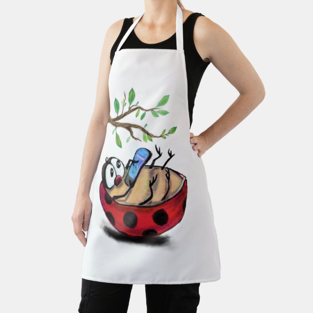 Tablier Little Ladybug avec téléphone Apron Cadeau amusant (Insitu)