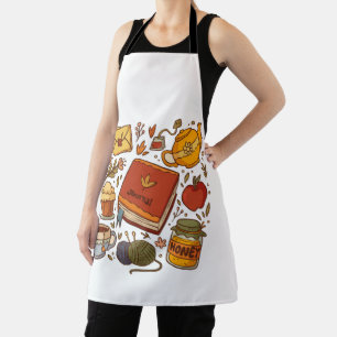 Tablier Livres à fleurs et thé