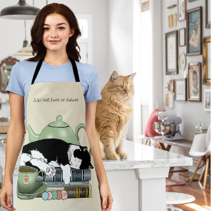 Tablier Livres Confortables Chat Smoking Thé Mignon Théièr