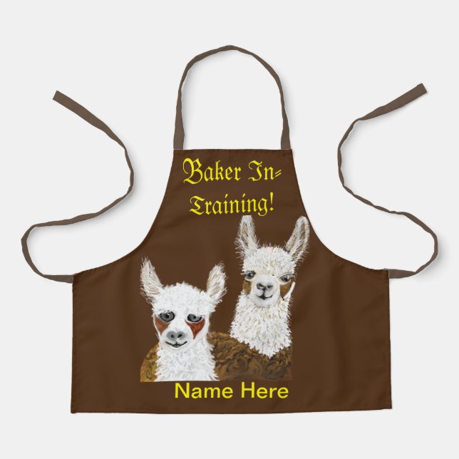 Tablier Llama Baker En formation et (Nom ici) Enfants (Recto)