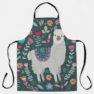 Tablier Llama florale : Doodles Vintages tirés à la main