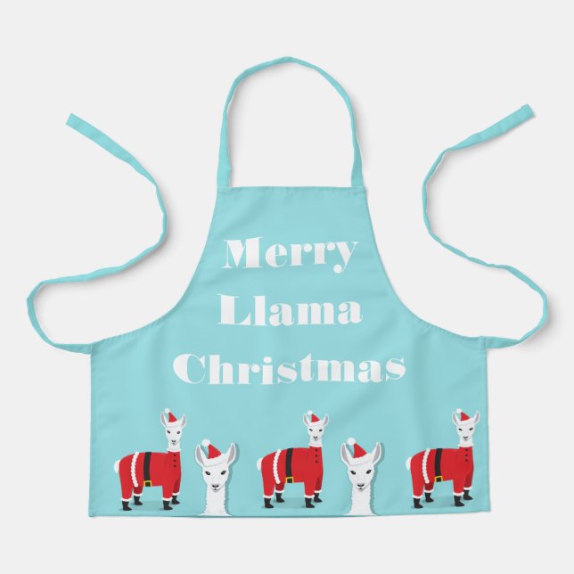 Tablier Llama Père Noël Animal Christmas Apron (Recto)