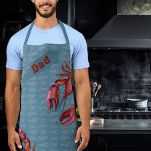 Tablier Lobster Crawling Chef Guy Long Apron