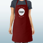 Tablier Logo Avec Texte Entreprise Promotion Bourgogne<br><div class="desc">Ajoutez votre propre logo et le choix du texte à cette conception. Supprimez le texte supérieur ou inférieur si vous préférez. Minimaliste et professionnel. Idéal pour l'image de marque des employés ou comme produit promotionnel pour vos clients et clients.</div>