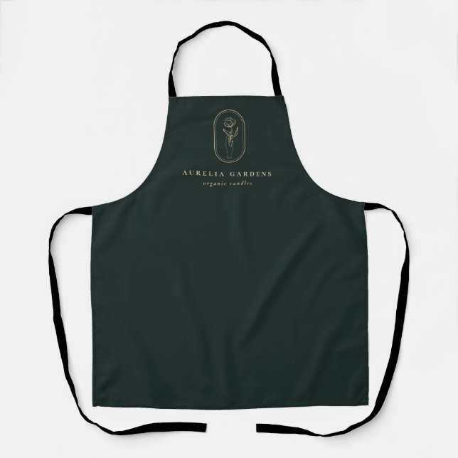 Tablier Logo Chic Bohème Golden Floral Apron (Recto)