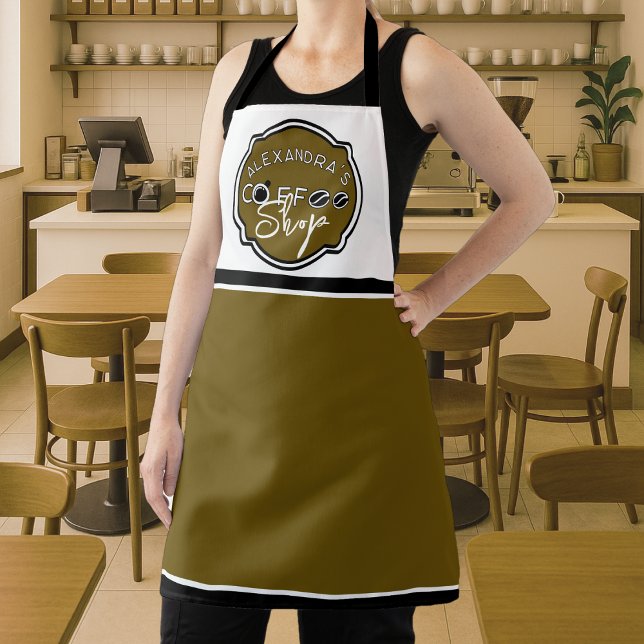 Tablier Logo de café personnalisable pour maison/entrepris (Créateur téléchargé)