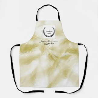 Tablier Logo de Chef Élégant Texture Or