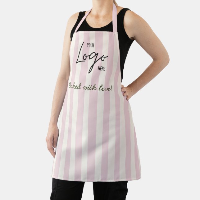 Tablier Logo de la boulangerie-café Cute Stripes Bakery Ca (Insitu)