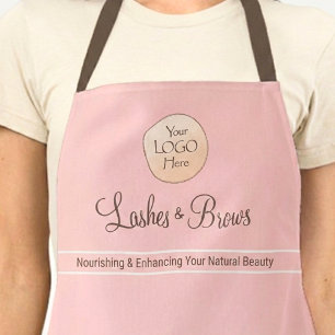 Tablier Logo de l'entreprise Blush Pink pour les noms d'em