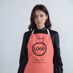 Tablier Logo de l'entreprise Bright Red Nom du personnel d