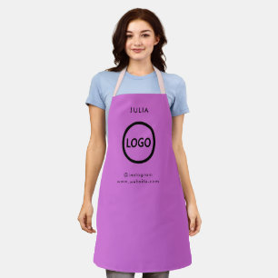Tablier Logo de l'entreprise Deep Mauve Nom du personnel d