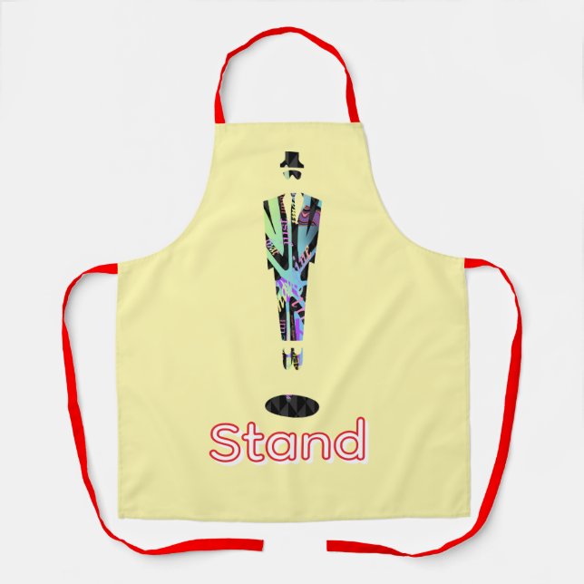 Tablier Logo debout Homme Solitaire Jaune  (Recto)