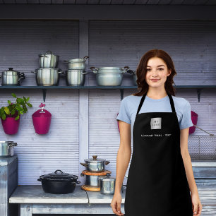 Tablier Logo d'entreprise blanc noir