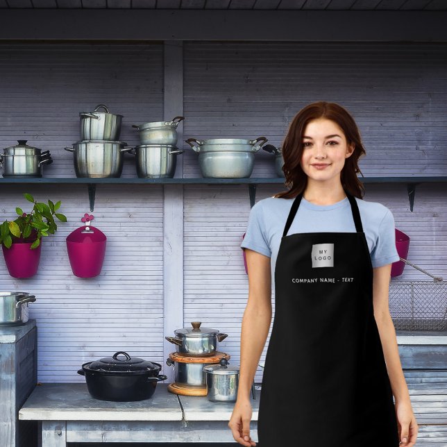 Tablier Logo d'entreprise blanc noir (Créateur téléchargé)