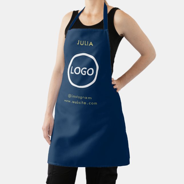 Tablier Logo d'entreprise Blush Navy Blu Nom du personnel  (Insitu)