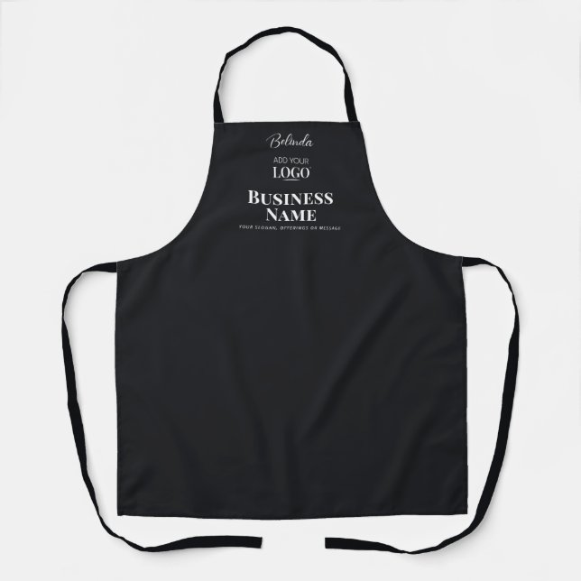 Tablier Logo d'entreprise moderne Black Professional Nom d (Recto)