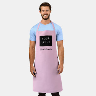 Tablier Logo d'entreprise personnalisé moderne rose pâle