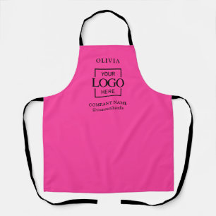 Tablier Logo d'entreprise personnalisé rose & nom de l'emp