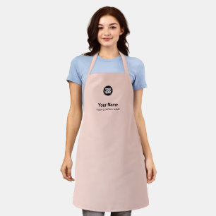 Tablier Logo du nom de l'employé rose vif personnalisé A