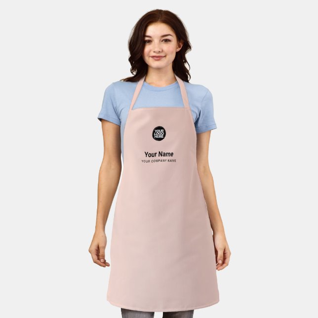 Tablier Logo du nom de l'employé rose vif personnalisé Apr (Porté)