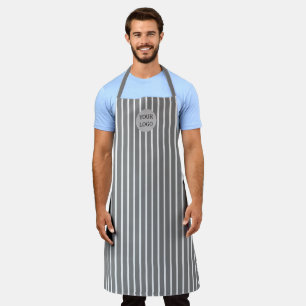 Tablier Logo Gris Blancs Simples Motifs Élégants