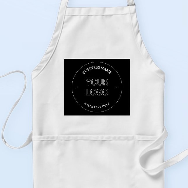 Tablier Logo modifiable & nom de l'entreprise | Noir (Créateur téléchargé)