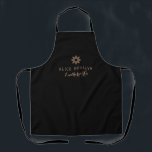 Tablier logo noir élégant en cuir<br><div class="desc">un tablier de couleur noire avec logo d'entreprise et marque. Les couleurs noires et les détails du texte peuvent être personnalisés.</div>