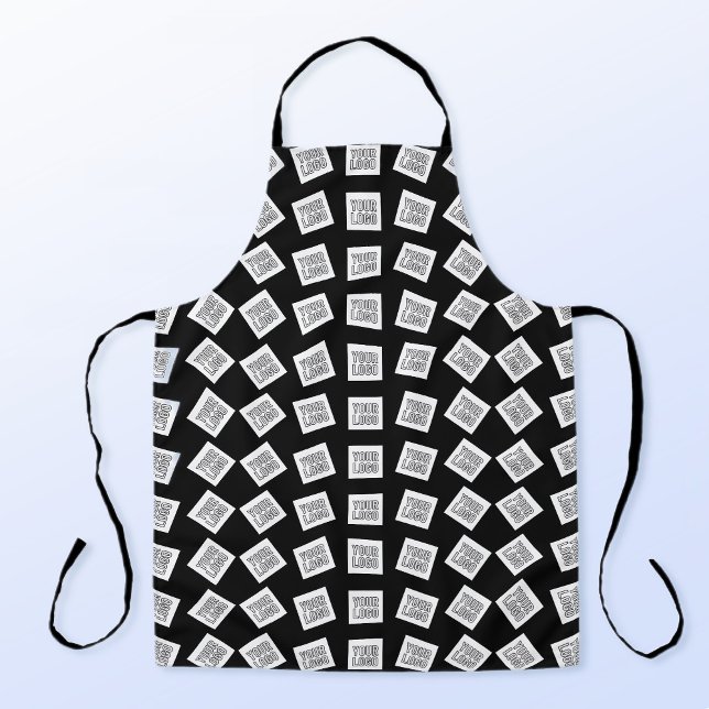Tablier Logo ou motif d'image unique | Noir (modifiable) (Créateur téléchargé)