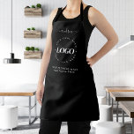Tablier Logo personnalisé noir blanc Professionnel<br><div class="desc">Faites la promotion de votre entreprise avec ce tablier professionnel moderne avec logo personnalisé,  nom et texte calligraphie élégant. Ajoutez facilement vos détails en cliquant sur l'option "personnaliser".</div>