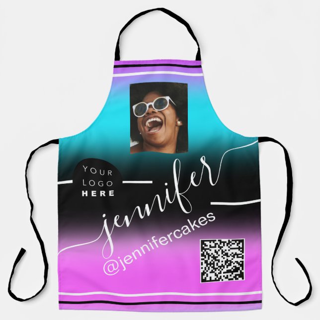 Tablier Logo photo personnalisée QR Menu CODE Color Therap (Recto)