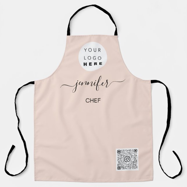 Tablier Logo Restaurant Boulangerie Restauration Rose de g (Recto)