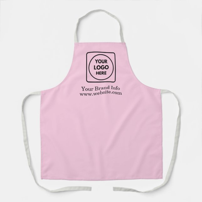 Tablier Logo Rose Pâle | Marque Commerciale Moderne Person (Recto)