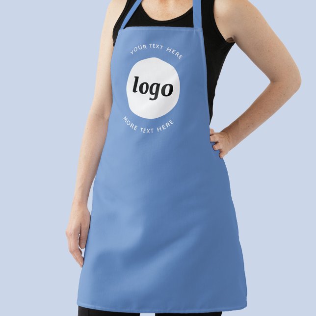 Tablier Logo Simple Avec Texte Professionnel Promotionnel  (Logo with custom text business promotional branding apron)