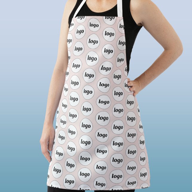 Tablier Logo simple Motif promotionnel Blush Pink (Logo pattern business promotional or uniform apron)