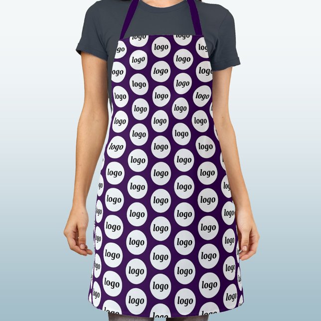 Tablier Logo simple Motif Promotionnel Plum Purple (Simple logo pattern business promotional dark purple apron)